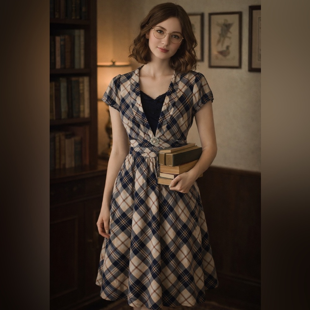 Vintage Kinloch Anderson Scotland Plaid Academia Old Money Dress